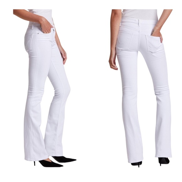 Hudson Women’s Nico Bootxut Petite Midrise Jean in White 2 - Picture 2 of 13